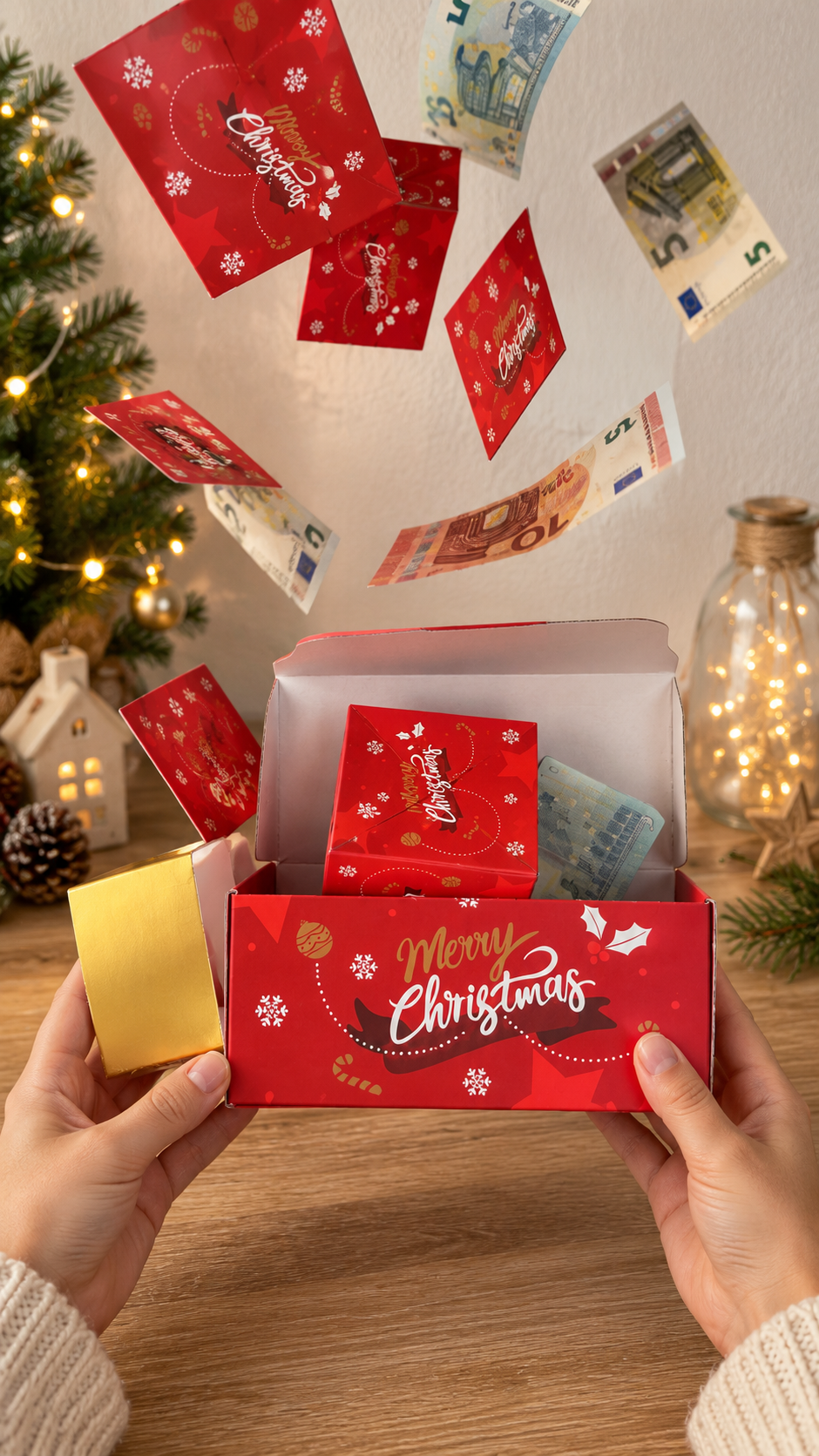 Anwendung der Merry Christmas Überraschungsbox